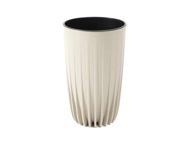 Maceta "MIRA" color beige 25 cm · plástico