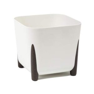 Maceta "SQUARE FRIDA ECO REC" color crema 25 × 23 cm · plástico