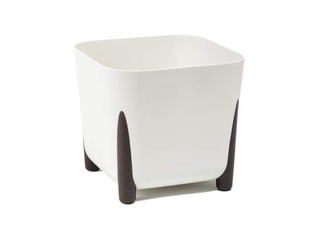 Maceta "SQUARE FRIDA ECO REC" color crema 25 × 23 cm · plástico
