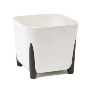 Maceta "SQUARE FRIDA ECO REC" color crema 29 × 28 cm · plástico