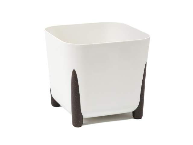 Maceta "SQUARE FRIDA ECO REC" color crema 29 × 28 cm · plástico