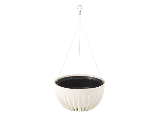 Maceta colgante "MIRA ECO RECICLADO" color crema 24 × 23 cm · plástico