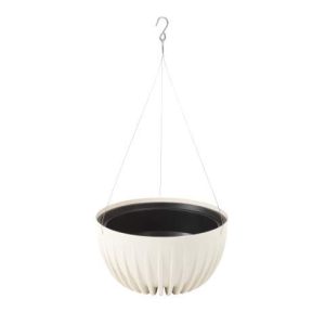 Maceta colgante "MIRA ECO RECICLADO" color crema 30 × 15 cm · plástico