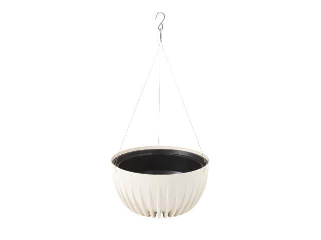 Maceta colgante "MIRA ECO RECICLADO" color crema 30 × 15 cm · plástico