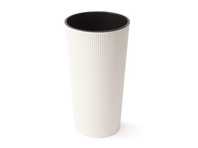Maceta "LILIA ECO RECICLADO" color crema 19 × 36 cm · plástico