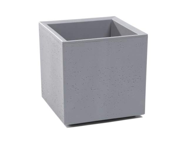 Maceta "KARO" efecto cemento color gris 30 × 30 × 30 cm · plástico reciclado