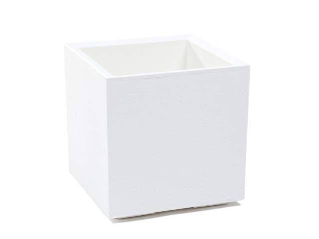 Maceta "KARO" efecto cemento color crema 30 × 30 × 30 cm · plástico reciclado
