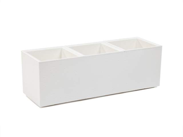 Maceta "KARO" efecto cemento color crema 90 × 30 × 30 cm · plástico reciclado