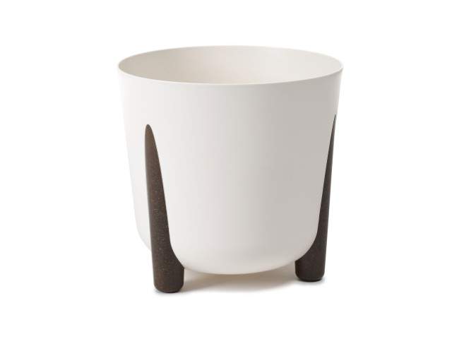 Maceta redonda "FRIDA" color crema 34 cm · plástico reciclado