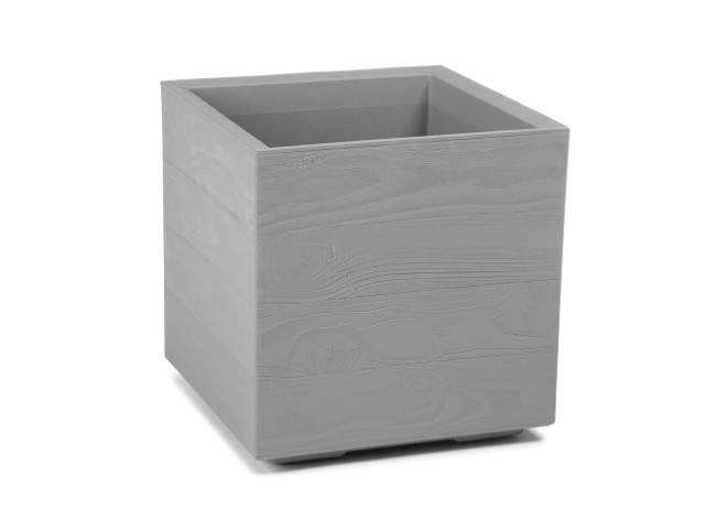 Maceta "KARO" madera color gris 30 × 30 × 30 cm · plástico