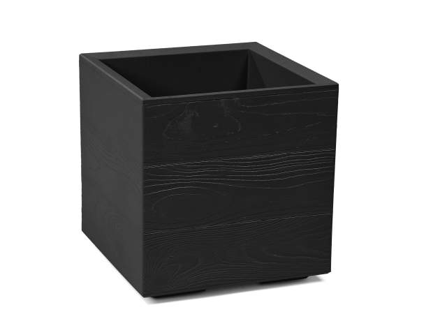 Maceta "KARO" color negro 30 × 30 × 30 cm · plástico reciclado