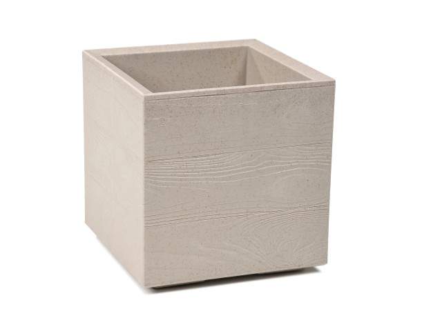 Maceta "KARO" eco café leite 30 × 30 × 30 cm · plástico