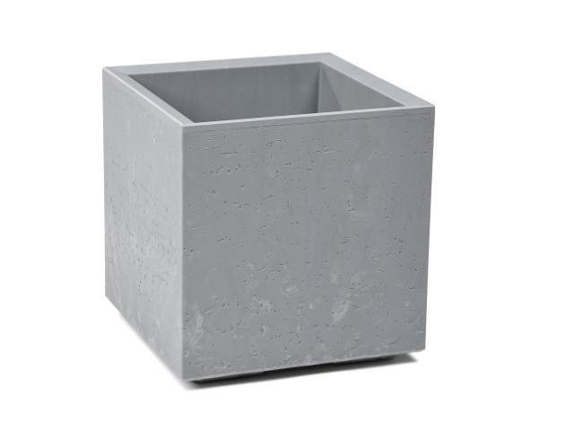 Maceta "KARO" efecto cemento color gris 30 × 30 × 30 cm · plástico reciclado