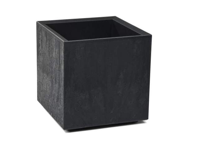 Maceta "KARO" efecto cemento color negro 30 × 30 × 30 cm · plástico reciclado