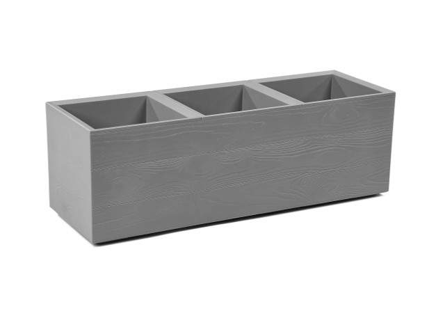 Maceta "KARO" eco madera color gris 90 × 30 × 30 cm · plástico