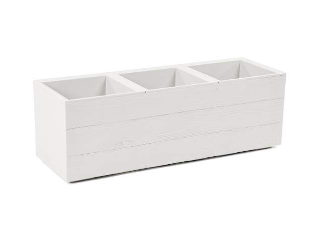 Maceta "KARO" eco madera color crema 90 × 30 × 30 cm · plástico