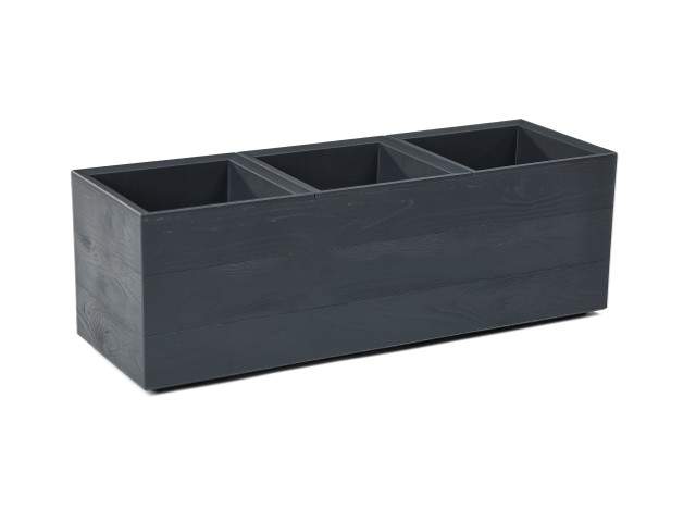 Maceta "KARO" eco madera color antracita 90 × 30 × 30 cm · plástico