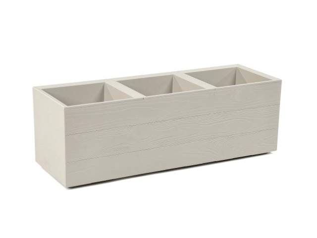 Maceta "KARO" color beige 90 × 30 × 30 cm · plástico reciclado