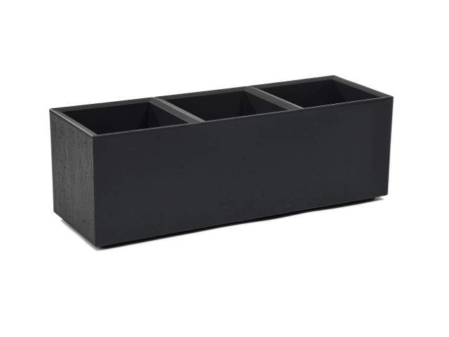 Maceta "KARO" efecto cemento color negro 90 × 30 × 30 cm · plástico reciclado