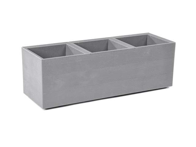 Maceta "KARO" eco madera color gris 90 × 30 × 30 cm · plástico
