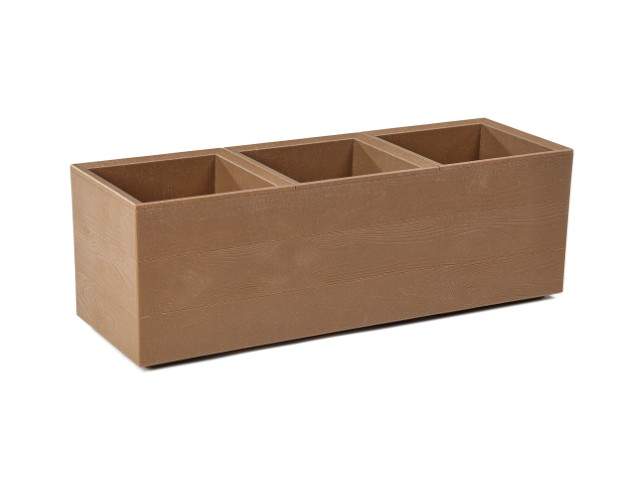 Maceta "KARO" eco acabado madera natural 90 × 30 × 30 cm · plástico