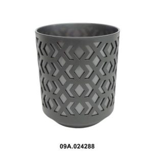 Maceta "AZTEK" color antracita/plateado 29 × 32 cm · plástico