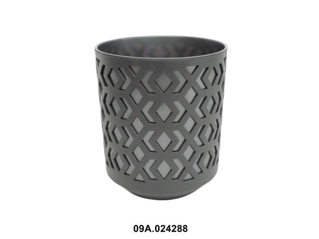 Maceta "AZTEK" color antracita/plateado 29 × 32 cm · plástico