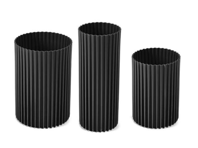 Conjunto 3 macetas "NEMO" color negro 10 × 15+12 × 18+8 × 22 cm · plástico