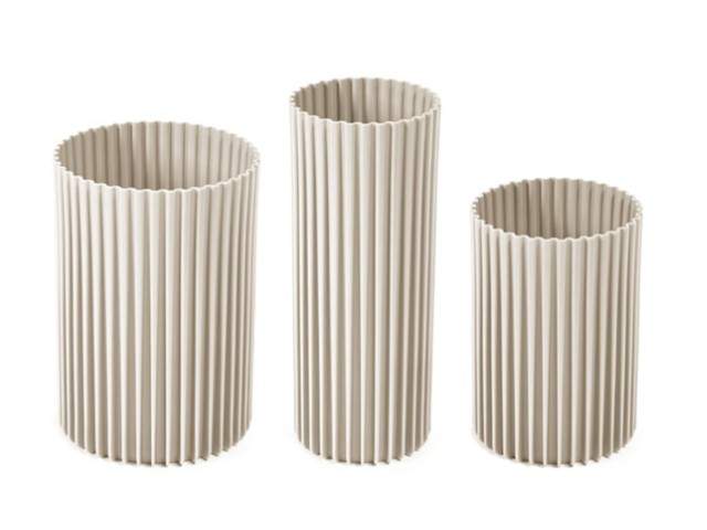 Conjunto 3 macetas "NEMO" color beige 10 × 15+12 × 18+8 × 22 cm · plástico