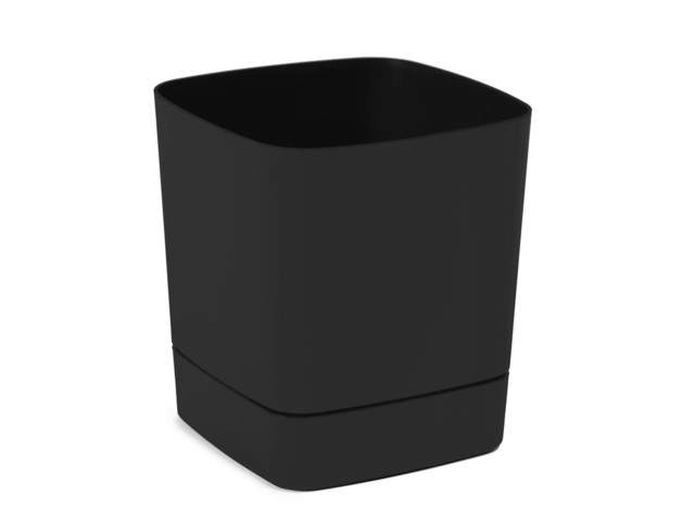 Maceta con plato "CLIMA" color negro 16 × 16 cm · plástico reciclado