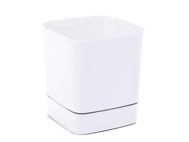 Maceta con plato "CLIMA" color blanco 16 × 16 cm · plástico