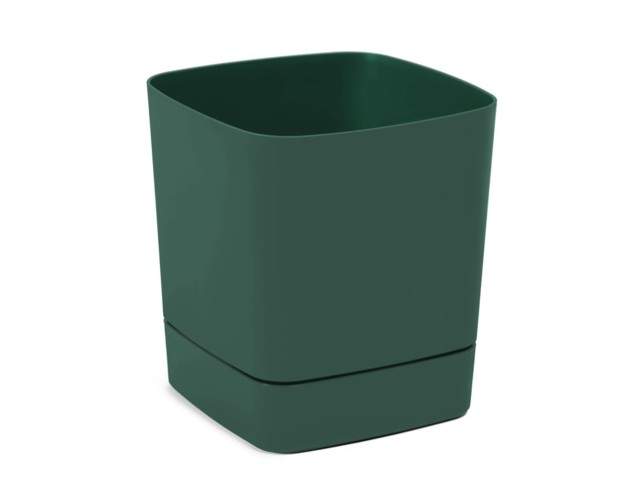 Maceta con plato "CLIMA" abacate 16 × 16 cm · plástico