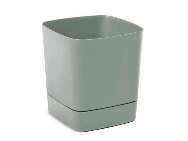 Maceta con plato "CLIMA" color gris 16 × 16 cm · plástico reciclado