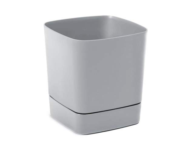 Maceta con plato "CLIMA" color gris 19 × 19 cm · plástico