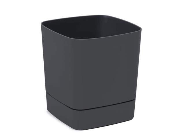 Maceta con plato "CLIMA" color antracita 19 × 19 cm · plástico reciclado