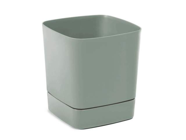 Maceta con plato "CLIMA" color gris 19 × 19 cm · plástico reciclado