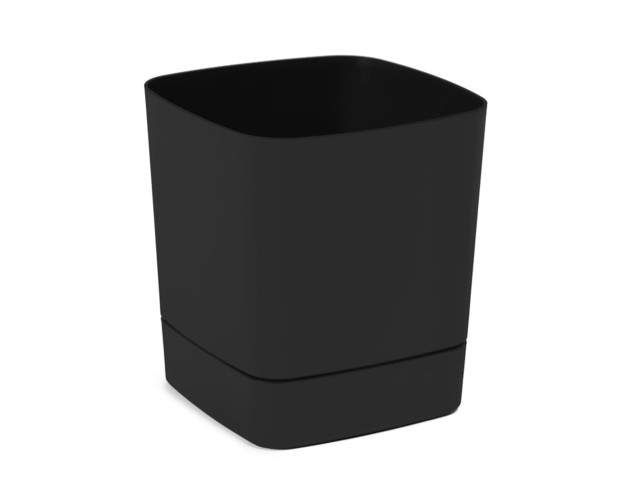 Maceta con plato "CLIMA" color negro 25 × 25 cm · plástico reciclado