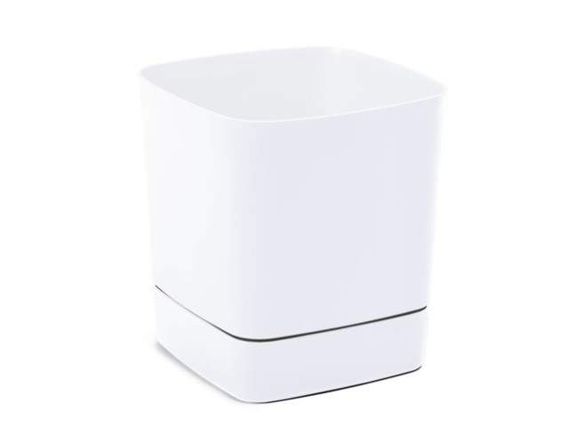 Maceta con plato "CLIMA" color blanco 25 × 25 cm · plástico