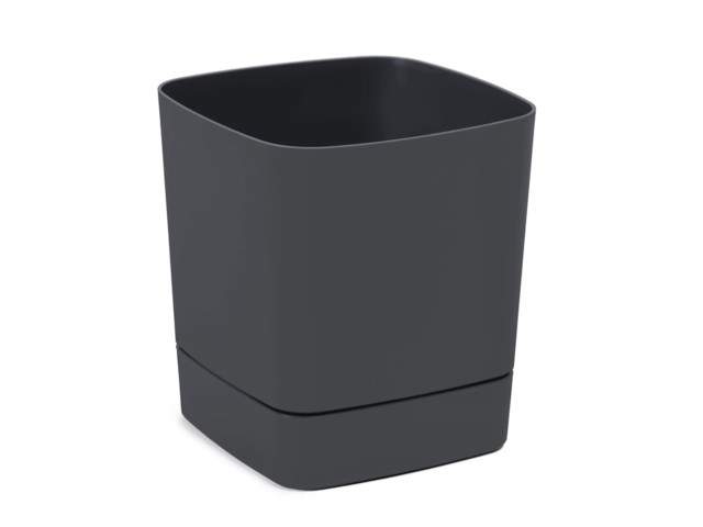 Maceta con plato "CLIMA" color antracita 25 × 25 cm · plástico reciclado