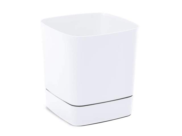 Maceta con plato "CLIMA" color blanco 30 × 30 cm · plástico