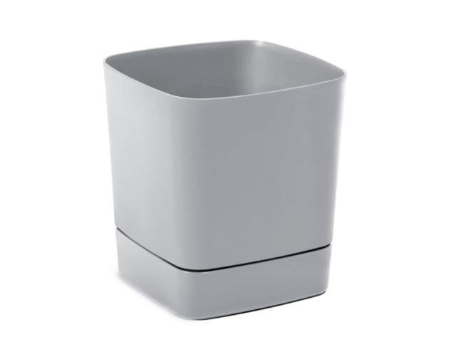 Maceta con plato "CLIMA" color gris 30 × 30 cm · plástico