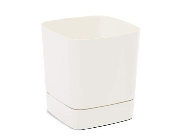 Maceta con plato "CLIMA" color crema 30 × 30 cm · plástico reciclado