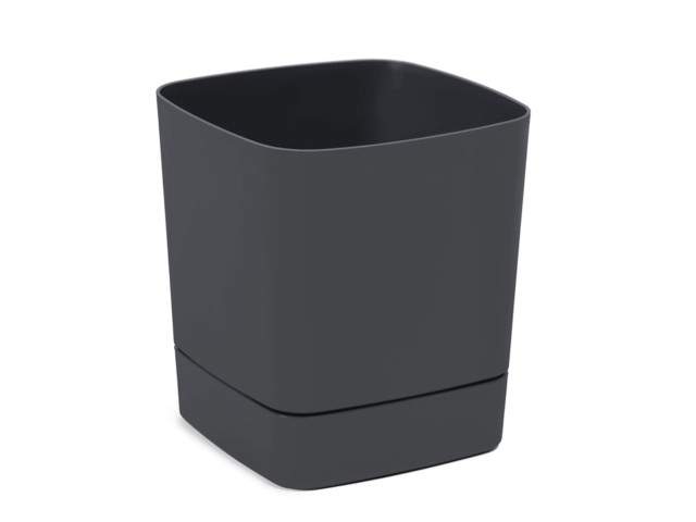 Maceta con plato "CLIMA" color antracita 30 × 30 cm · plástico reciclado
