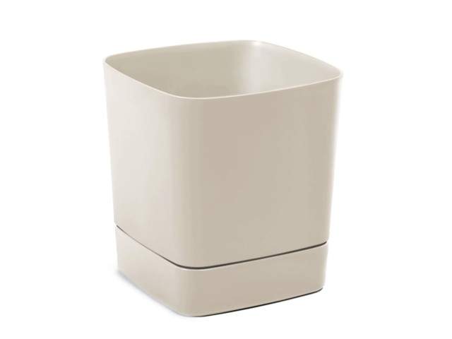 Maceta con plato "CLIMA" color beige 30 × 30 cm · plástico reciclado