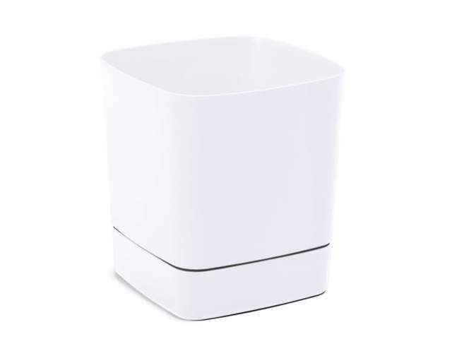 Maceta con plato "CLIMA" color blanco 34 × 34 cm · plástico