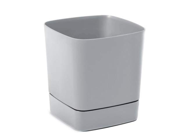 Maceta con plato "CLIMA" color gris 34 × 34 cm · plástico