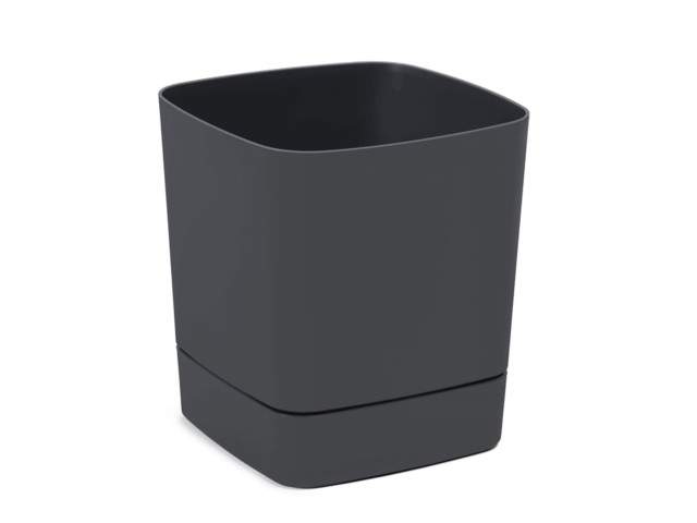 Maceta con plato "CLIMA" color antracita 34 × 34 cm · plástico reciclado