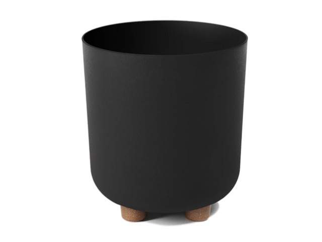 Maceta con pies "SOFIA" color negro 24 × 27 cm · plástico reciclado