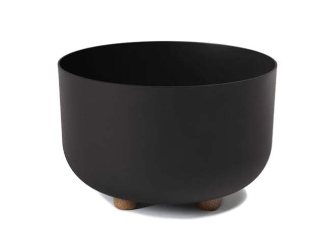 Maceta con pies "SOFIA" color negro 27 × 17 cm · plástico reciclado
