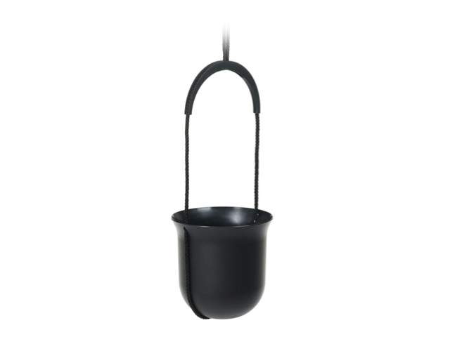 Maceta colgante "LUCA" color negro 18 × 17 cm · plástico reciclado